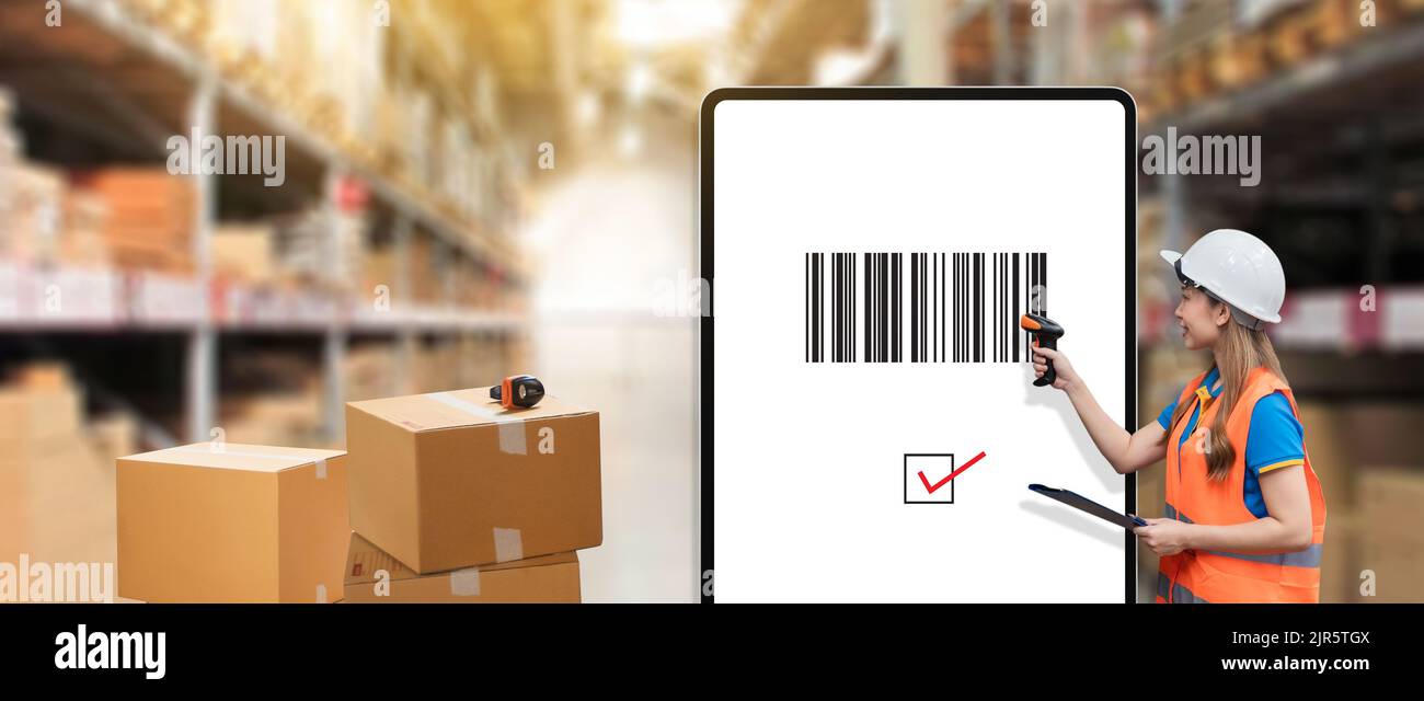 woman manager professional smiling of warehouse logistic worker job