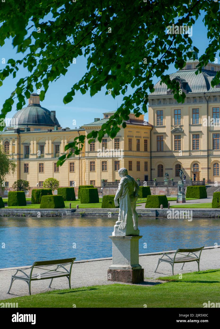 Ancient marble statues before the drottninghol palace Stock Photo Alamy