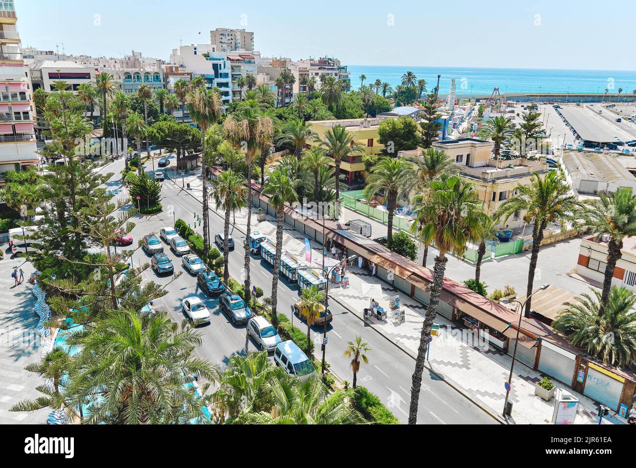 Aerial view Torrevieja city center, downtown with seafront view. Costa Blanca, Province of Alicante, Spain. Travel concept Stock Photo