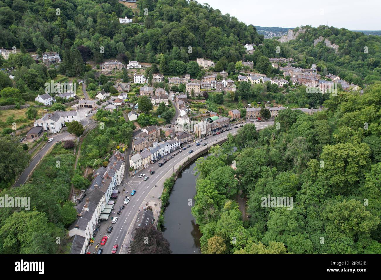 Matlock bath Derbyshire England drone aerial view Stock Photo Alamy