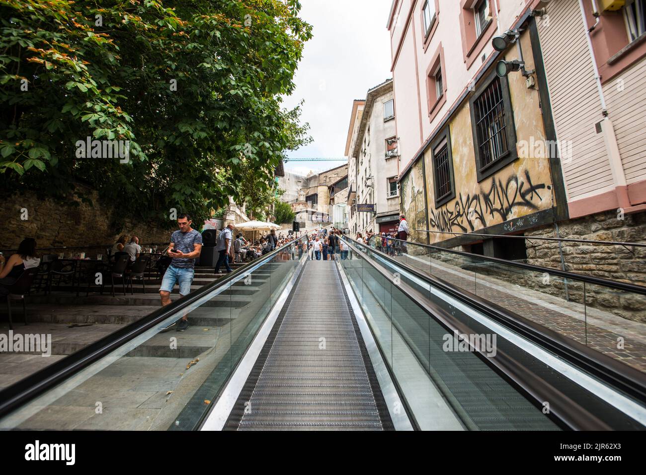 Mechanical ramps in the old town of VitoriaGasteiz, Basque Country