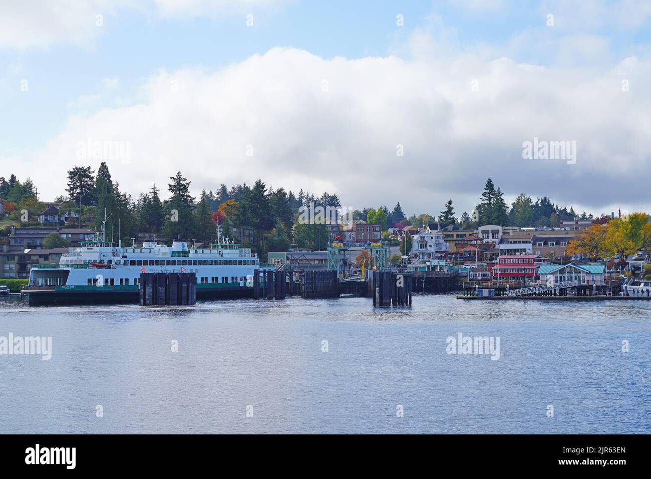 FRIDAY HARBOR, WA 1 OCT 2021 Landscape view of downtown Friday Harbor