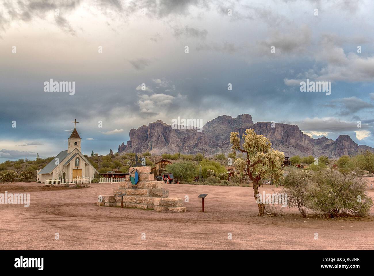 Elvis Chapel in the Superstition Mountains, southern Arizona Stock Photo