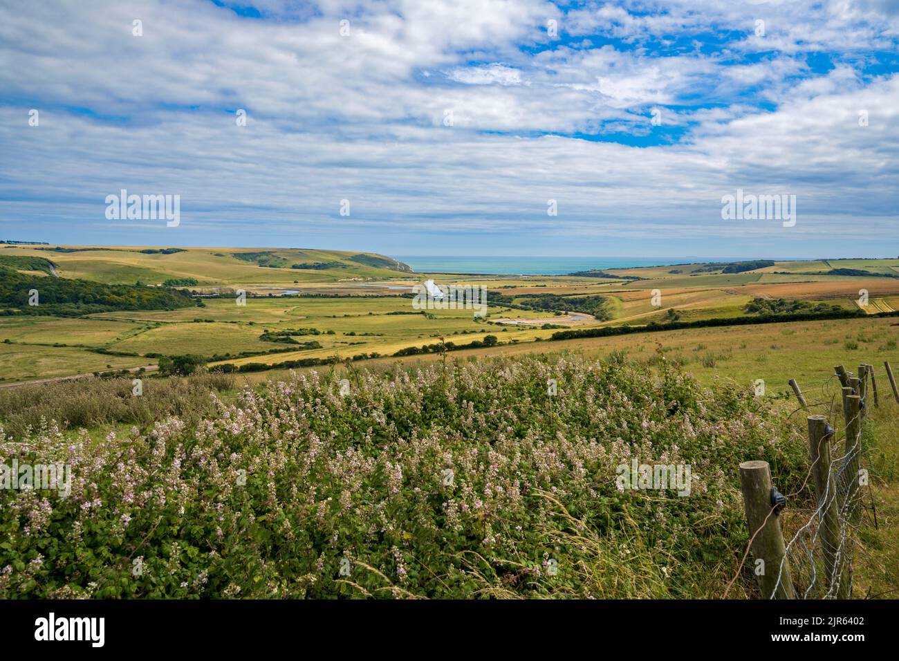 Cuckmere Haven river and valley on the South Downs, East Sussex, England, Uk. Stock Photo