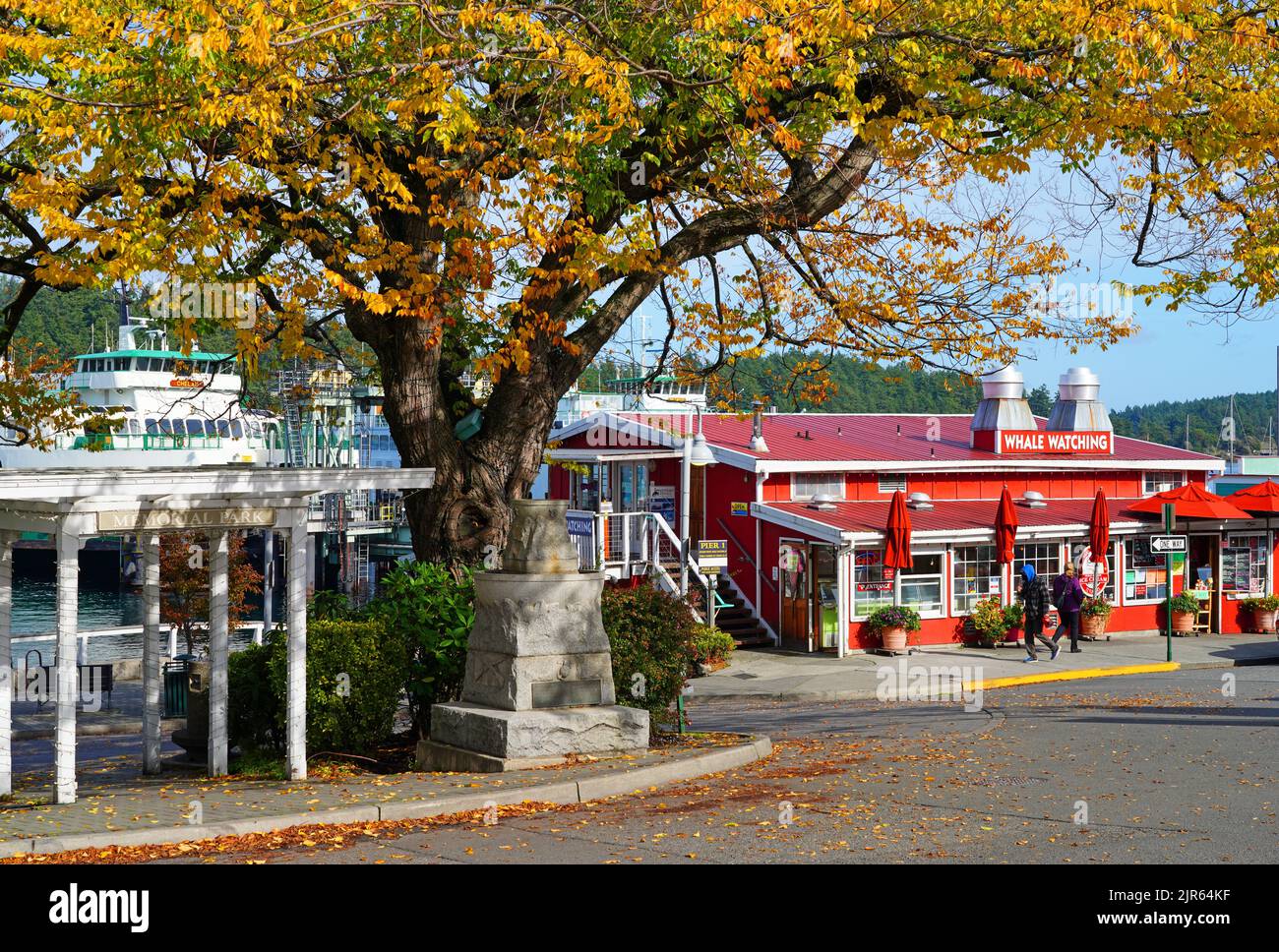 FRIDAY HARBOR, WA 1 OCT 2021 View of downtown Friday Harbor, the main