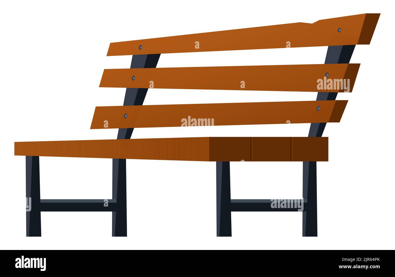Bench in the park - modern flat design style single isolated object Stock Vector