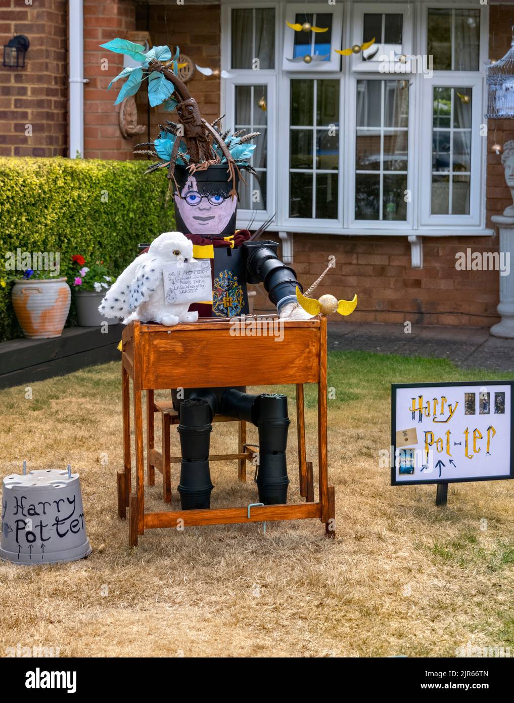 Flamstead Scarecrow Festival 2022 - Harry Potter Scarecrow, Flamstead Hertfordshire Stock Photo