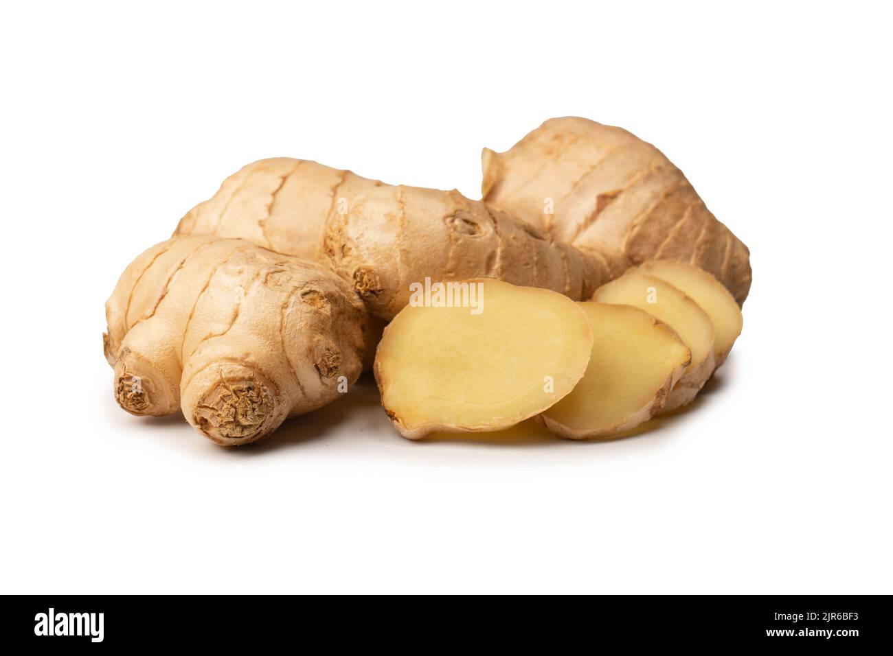 Ginger root isolated on a white background. Stock Photo