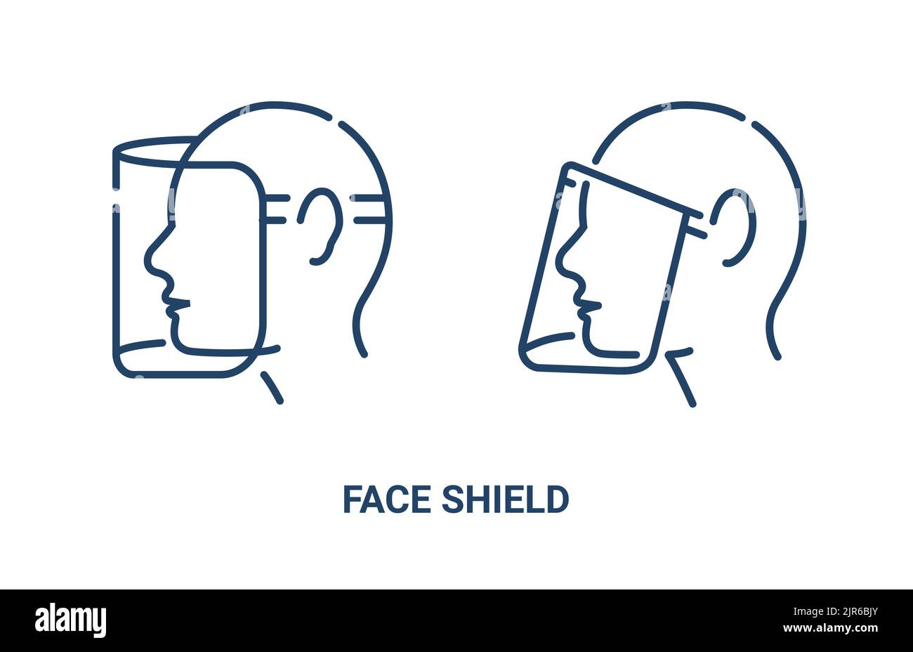 Face shield mask icon. Face glasses eye protection safety vector