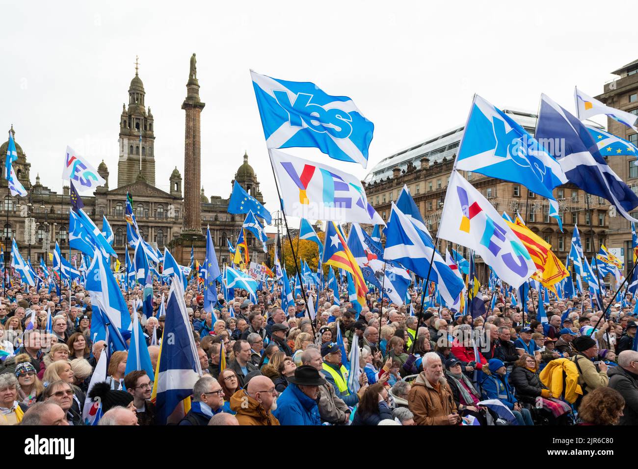 Scottish Independence - Independence Rally indyref 2020 in George Square, Glasgow Scotland November 2nd 2019 Stock Photo