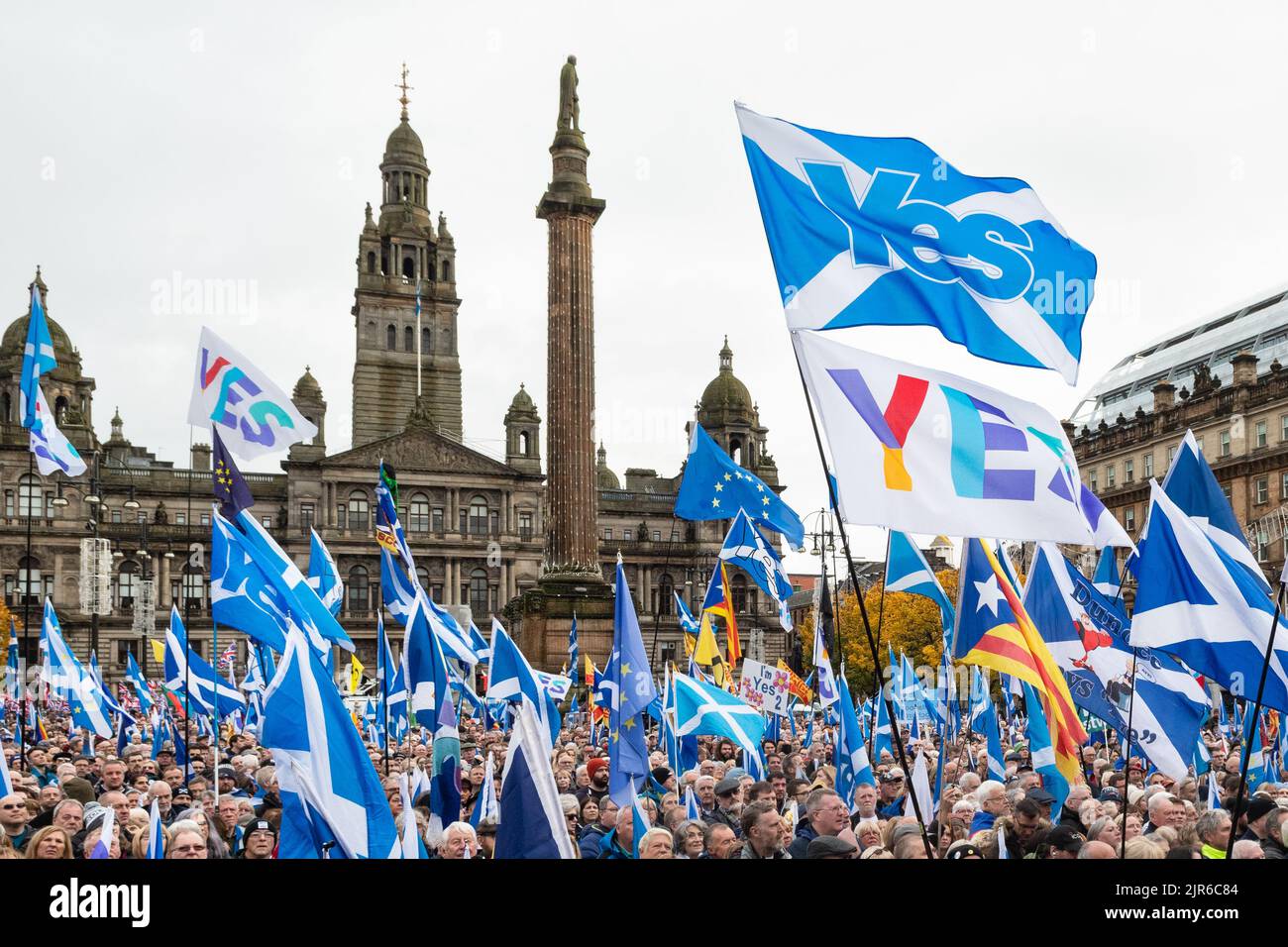 Scottish Independence - Independence Rally indyref 2020 in George Square, Glasgow Scotland November 2nd 2019 Stock Photo