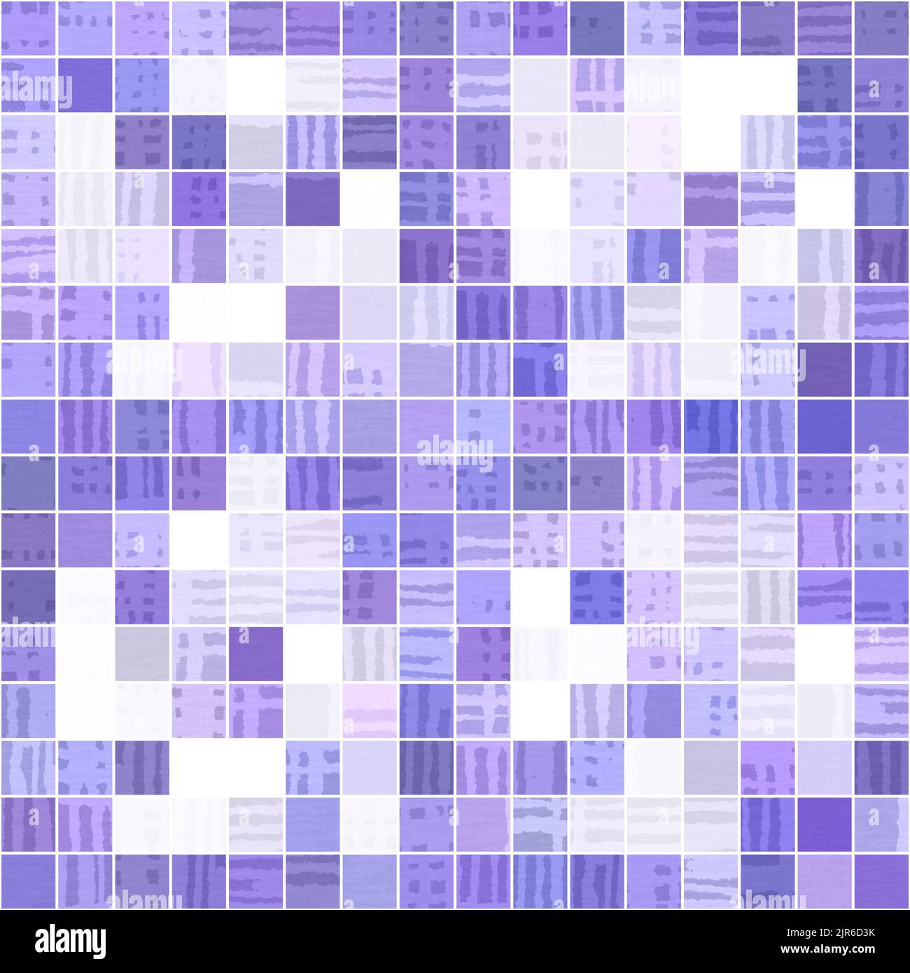 Tiny purple geometric mosaic pixel grid seamless pattern. Modern square ...