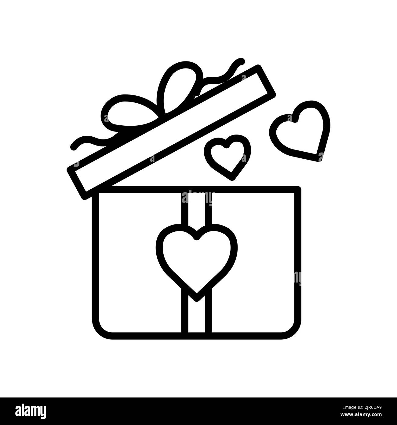 Open gift box icon . icon related to affection, love, charity. Line icon style. Simple design editable Stock Vector