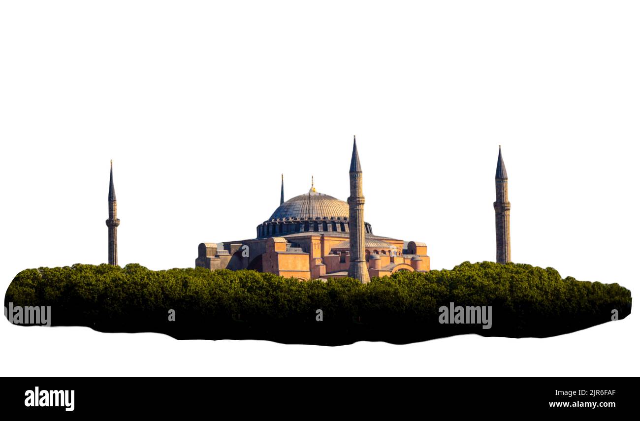 Mosque isolated on white background. Islamic background.  Mosque in Istanbul. Stock Photo