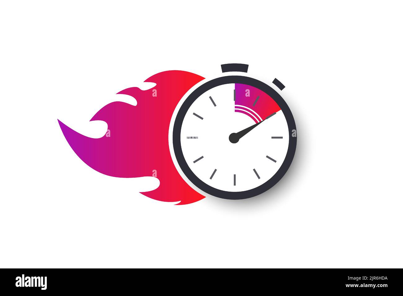 Express delivery services. Fast shipping. Fast delivery with stopwatch icon. Isolated vector illustration. Stock Vector