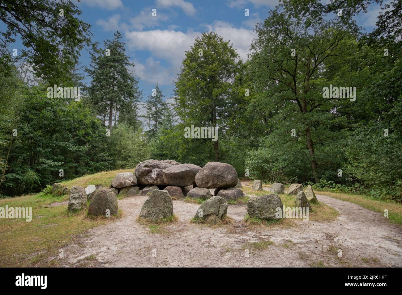 The Papeloze Kerk, dolmen D49, Schoonoord municipality of Coevorden in the Dutch province of Drenthe is a Neolithic Tomb and protected historical monu Stock Photo