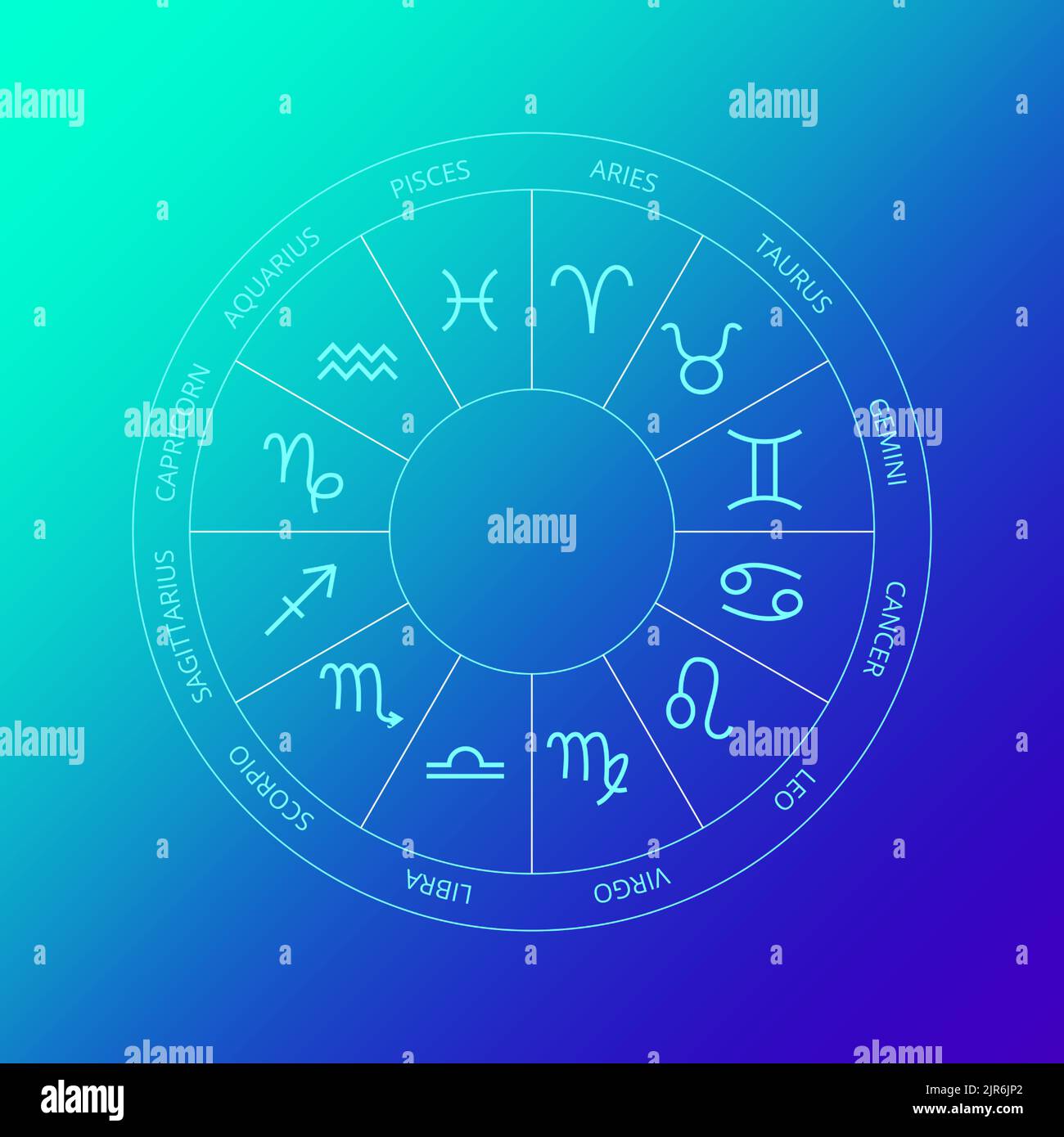 Blue Zodiac Horoscope Circle Line Stock Vector Image & Art Alamy