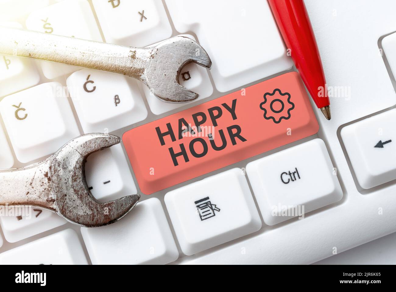 Text caption presenting Happy Hour. Word for Spending time for activities that makes you relax for a while -49035 Stock Photo