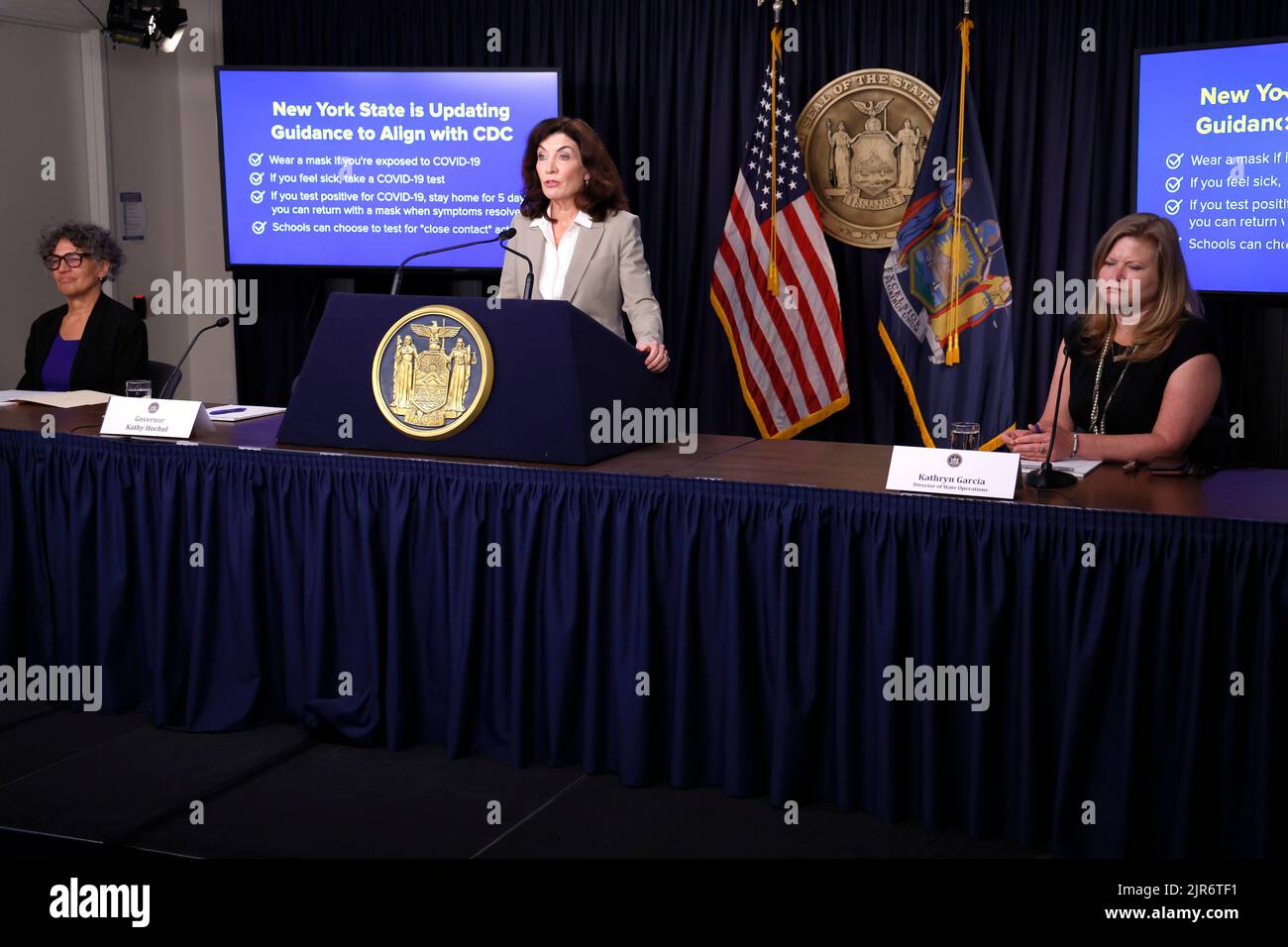 New York State Governor Kathy Hochul Speaks During A Health Department new-york-state-governor-kathy-hochul-speaks-during-a-health-department