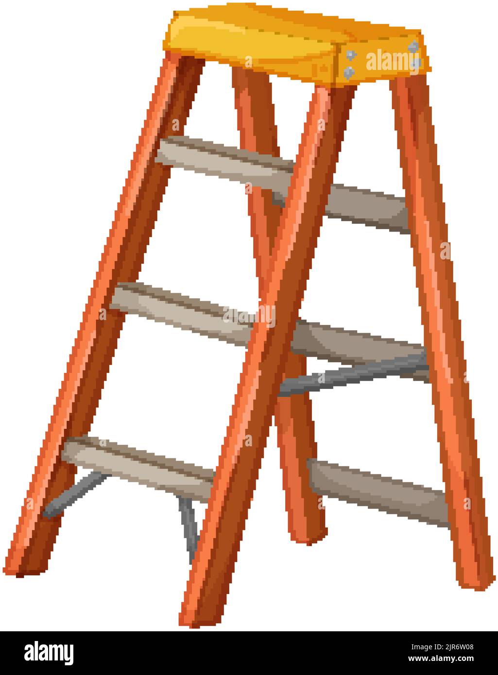 foot step ladder safety cartoon vector illustration Stock Vector Image &  Art - Alamy