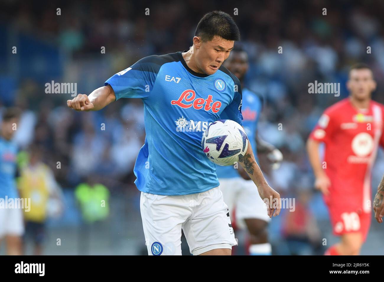 Naples, Italy. 21 Aug, 2022. MinJae Kim of SSC Napoli during the Serie A match between SSC Naples, Italy. 21 Aug, 2022. MinJae Kim of SSC Napoli during the Serie A match between SSC