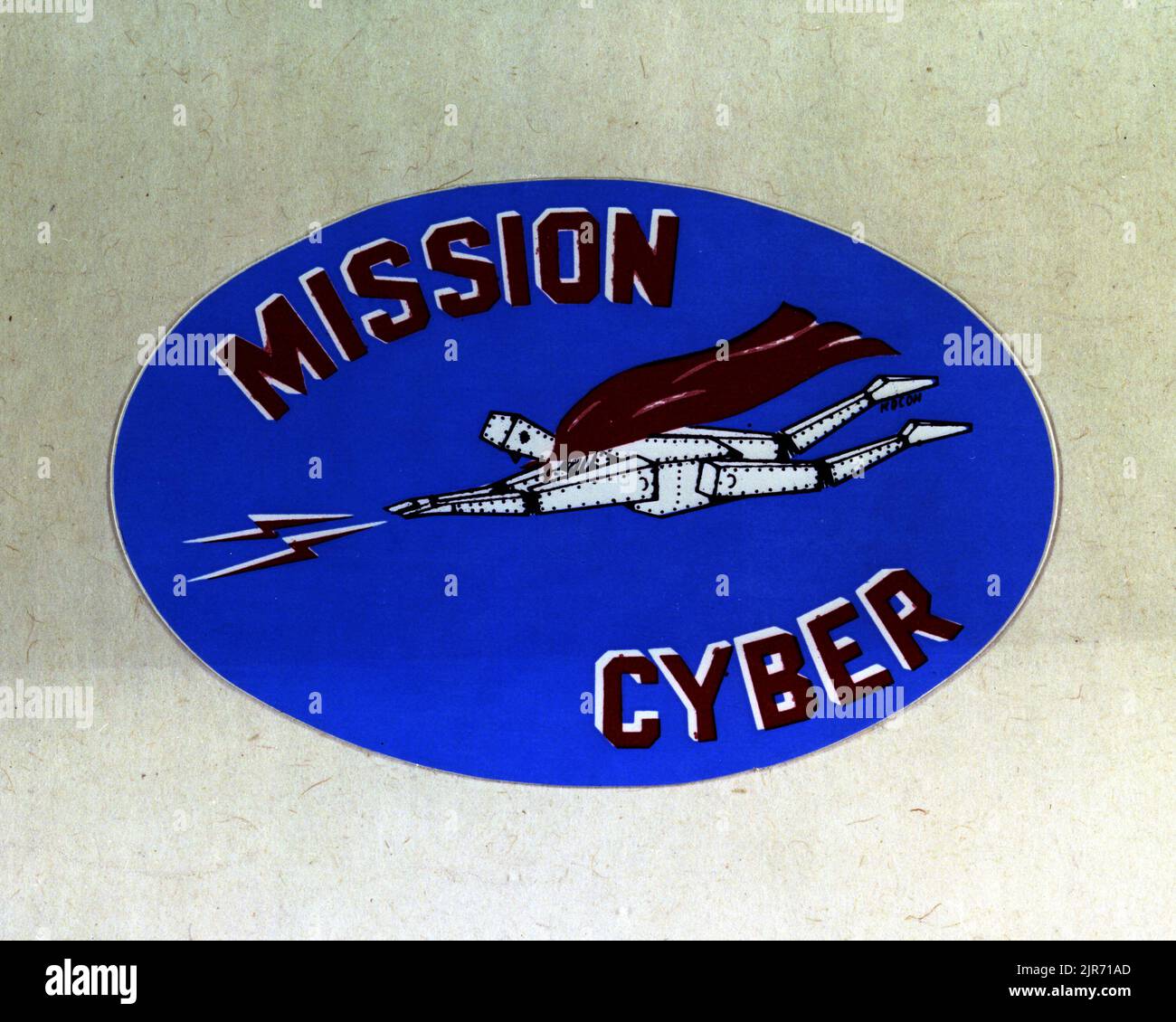 A861260 U12P MISSION CYBER LOGO BURKE (Project Engineer) DEC 15 1986 EG&G/NTS PHOTO LAB Publication Date: 12/15/1986  BLUE (COLOR); BURKE, MIKE; EDGERTON, GERMESHAUSEN & GRIER; EG&G; LOGOS; MISSION CYBER; NEVADA; NEVADA TEST SITE; NTS; NUCLEAR ENERGY TECHNOLOGY; NUCLEAR TESTING; NUCLEAR TESTS; RED (COLOR); TEST SITES; U12P MISSION CYBER; UGT; UNDERGROUND TESTING; WEAPONS TECHNOLOGY  historical images. 1972 - 2012. Department of Energy. National Nuclear Security Administration. Photographs Related to Nuclear Weapons Testing at the Nevada Test Site. Stock Photo