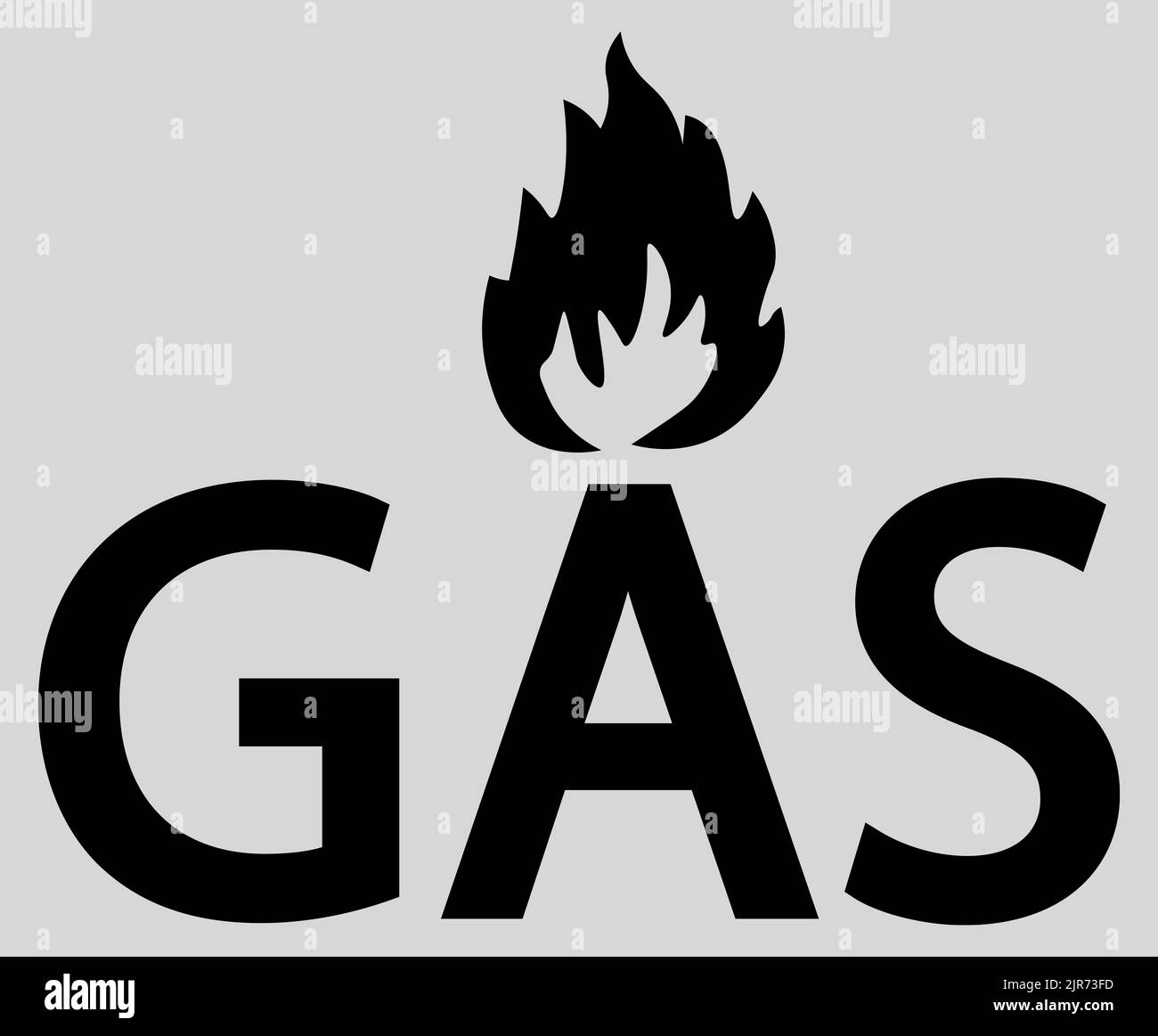 Gas global energy crisis logo vector with flame on white background dark grey background Stock Photo