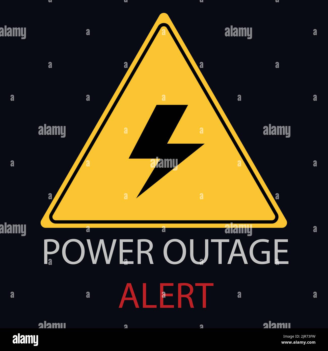 power outage alert blackout sign yellow triangle lightning electricity