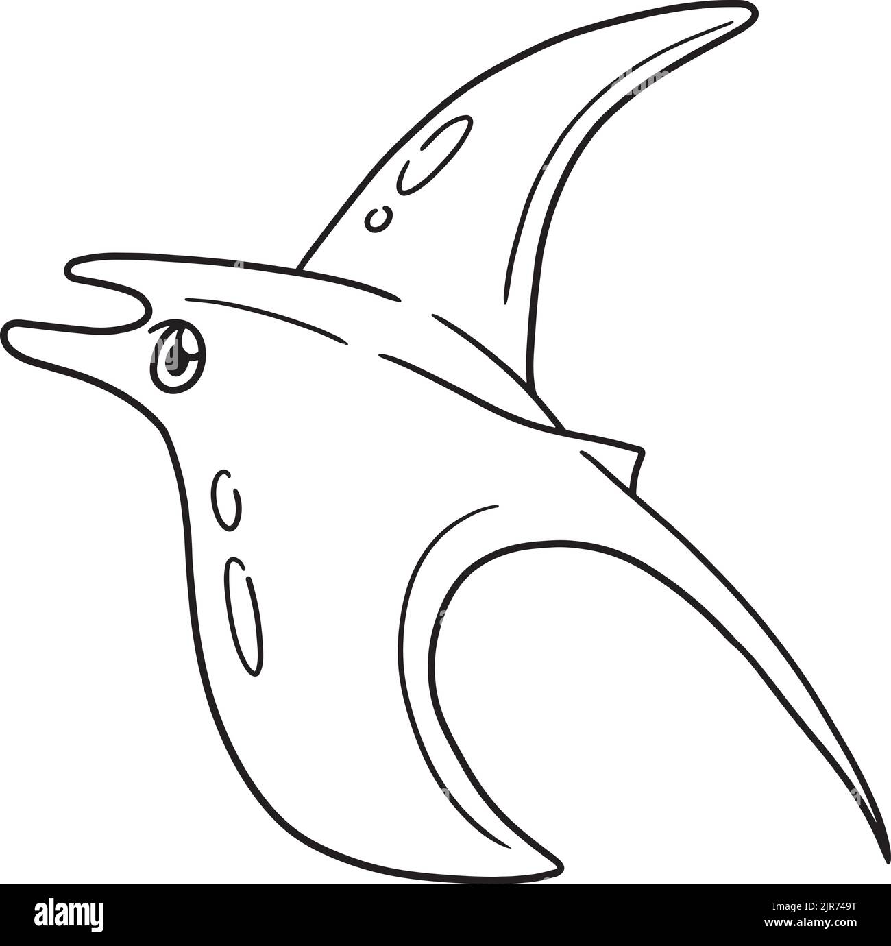 Manta Ray Isolated Coloring Page for Kids Stock Vector