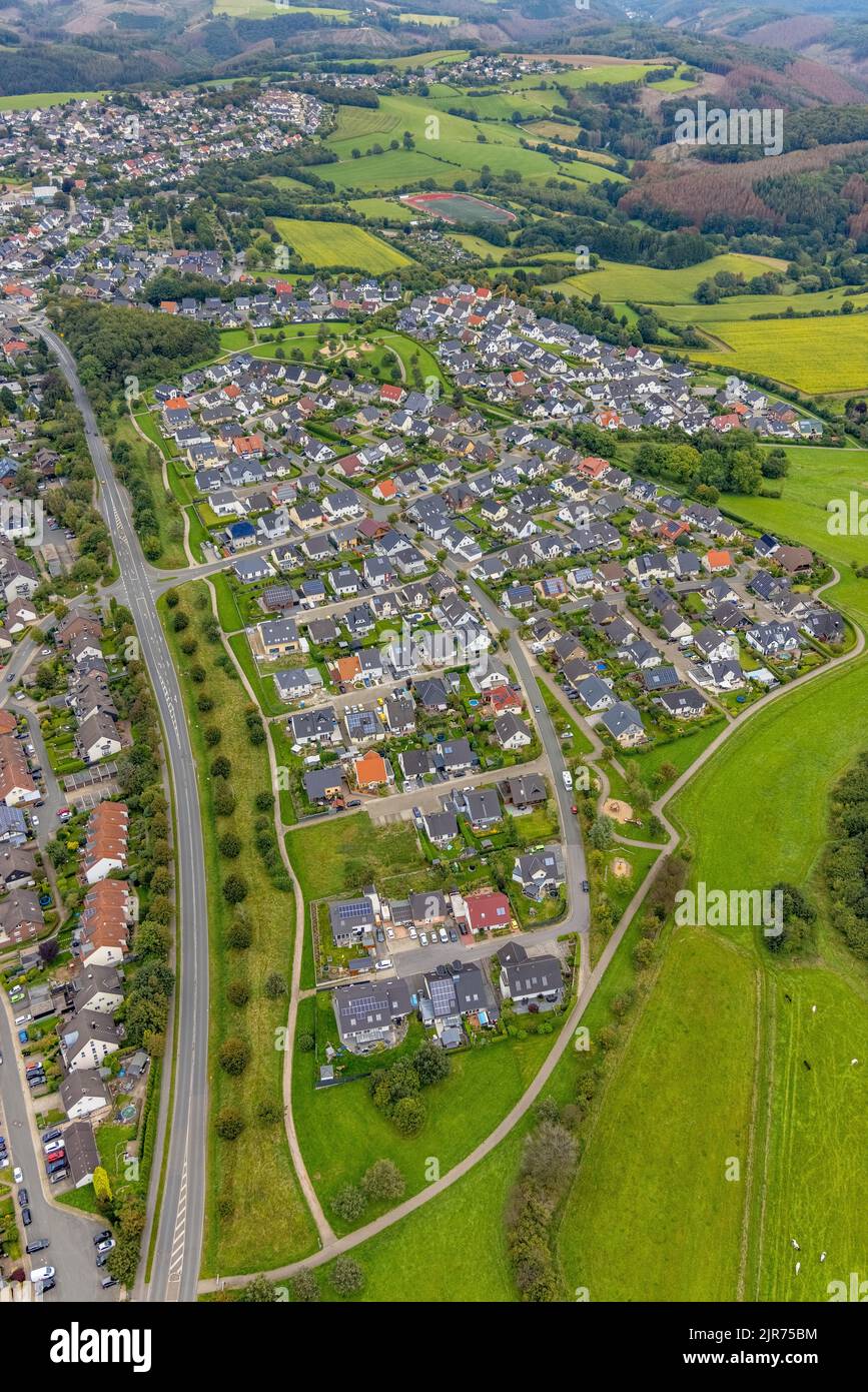Housing estate with playground at frankfurter strasse in breckerfeld hi ...