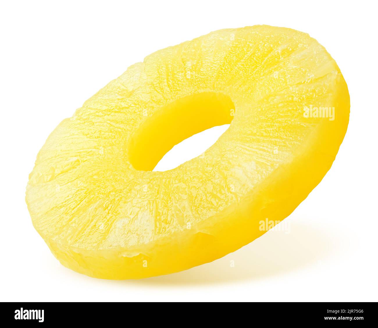 pineapple slice, ring, isolated on white background, clipping path
