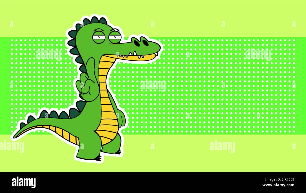 crocodile cartoon sticker background illustration in vector format Stock Vector