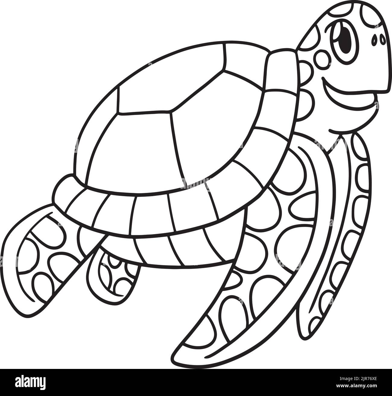 Turtle Isolated Coloring Page for Kids Stock Vector