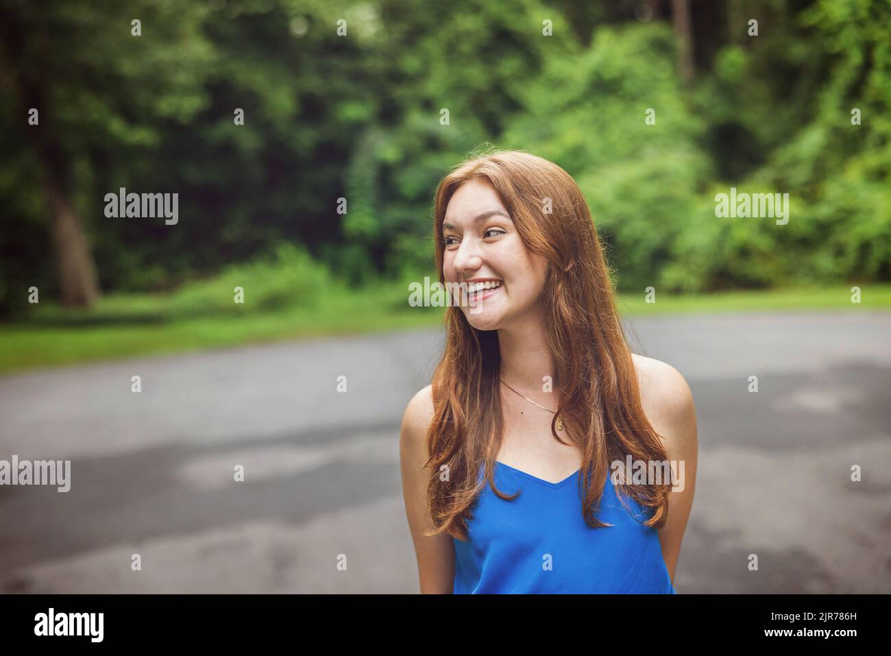 Teen girl wearing red tank top hi-res stock photography and images - Alamy