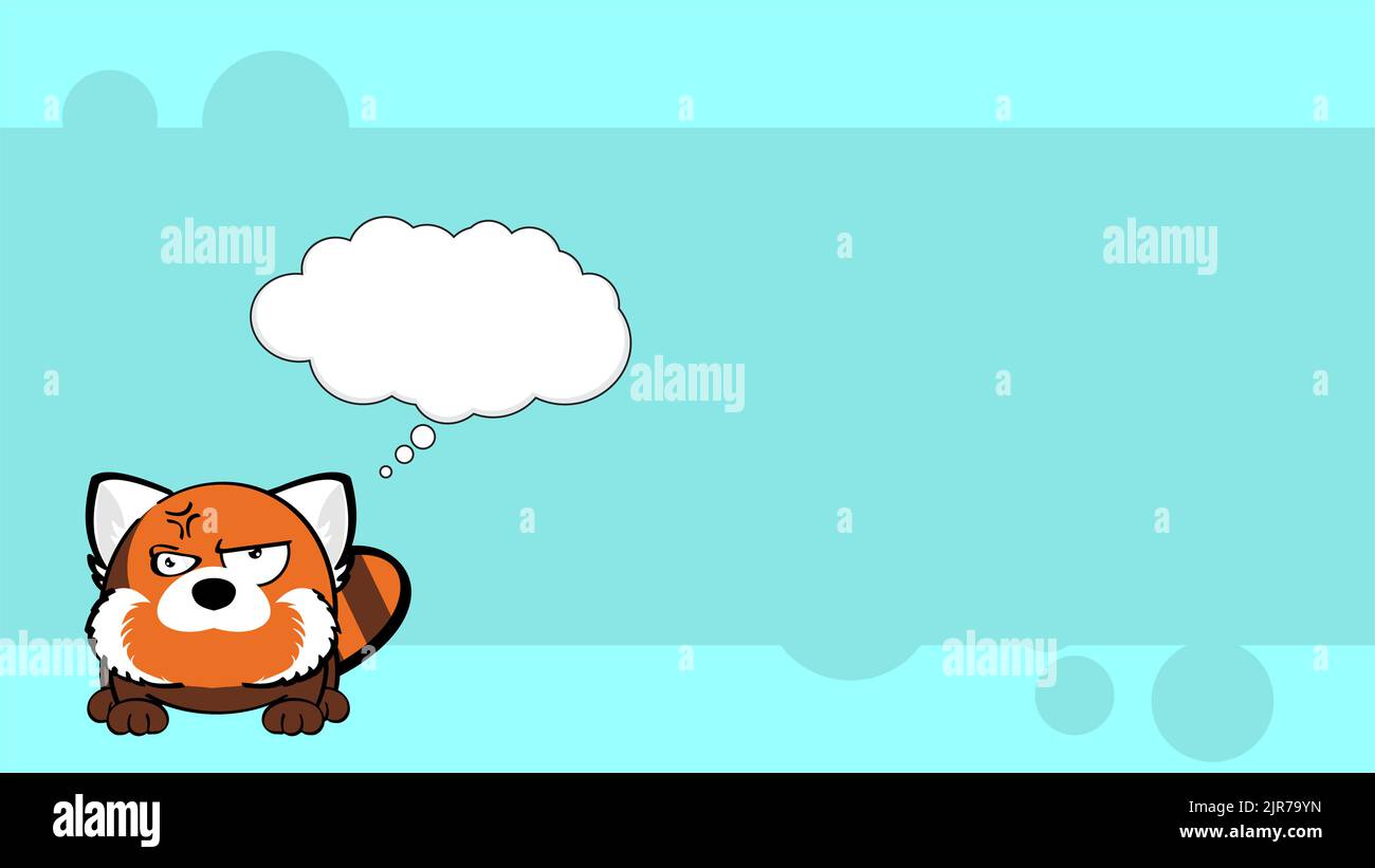 angry red panda ball style carton background illustration in vector format Stock Vector