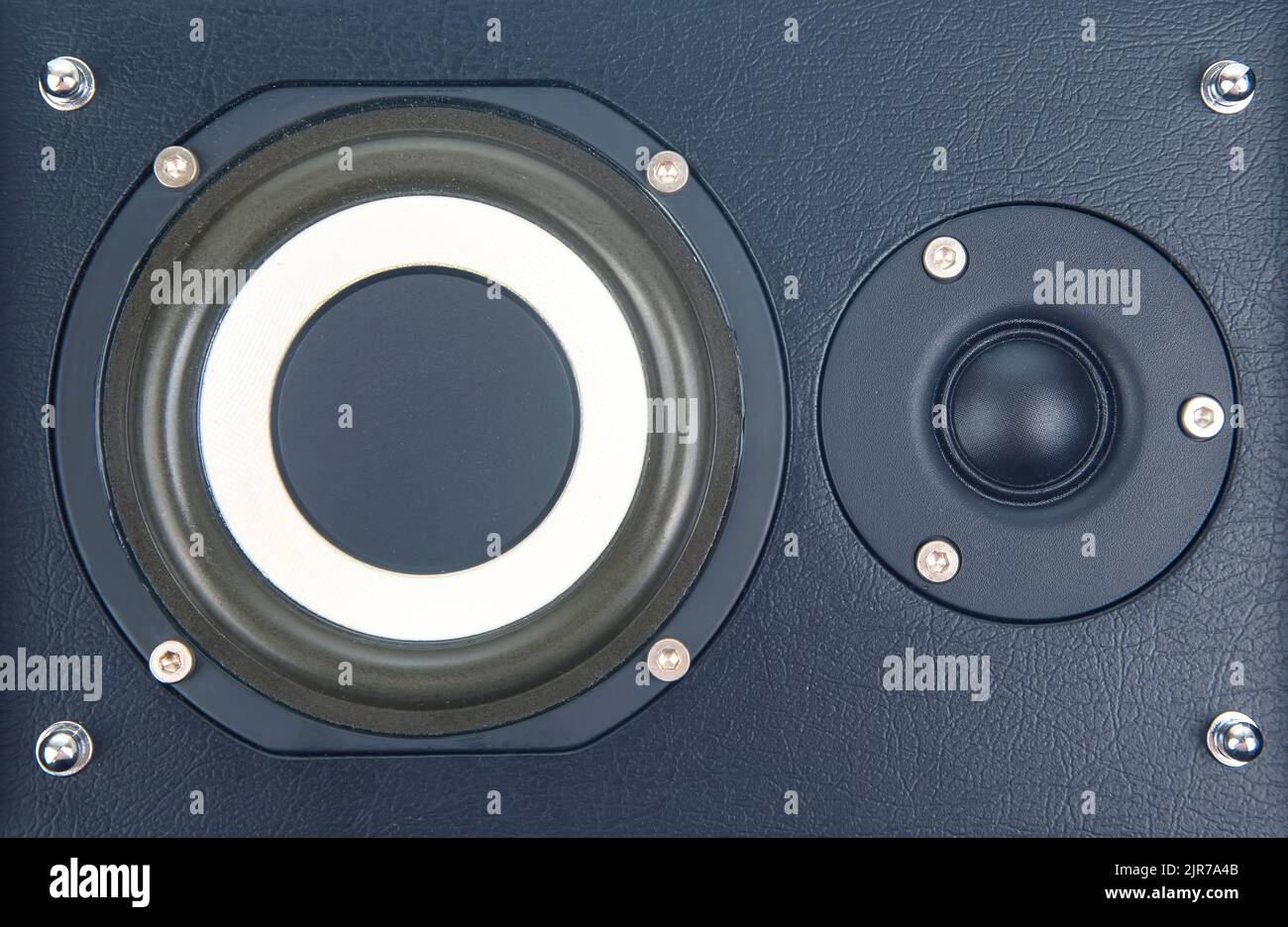 the front of the twochannel audio speaker system Stock Photo Alamy