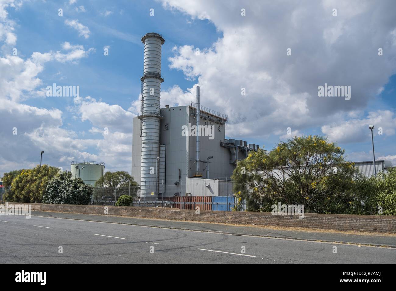 Great Yarmouth Power Station is a Combined-cycle gas power plant, situated on South Denes Road, Great Yarmouth,  Norfolk, England, UK. Stock Photo