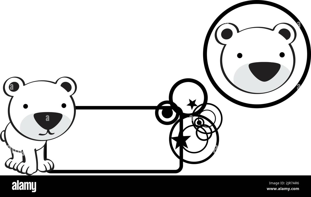 Baby Polar Bear Clipart Black And White