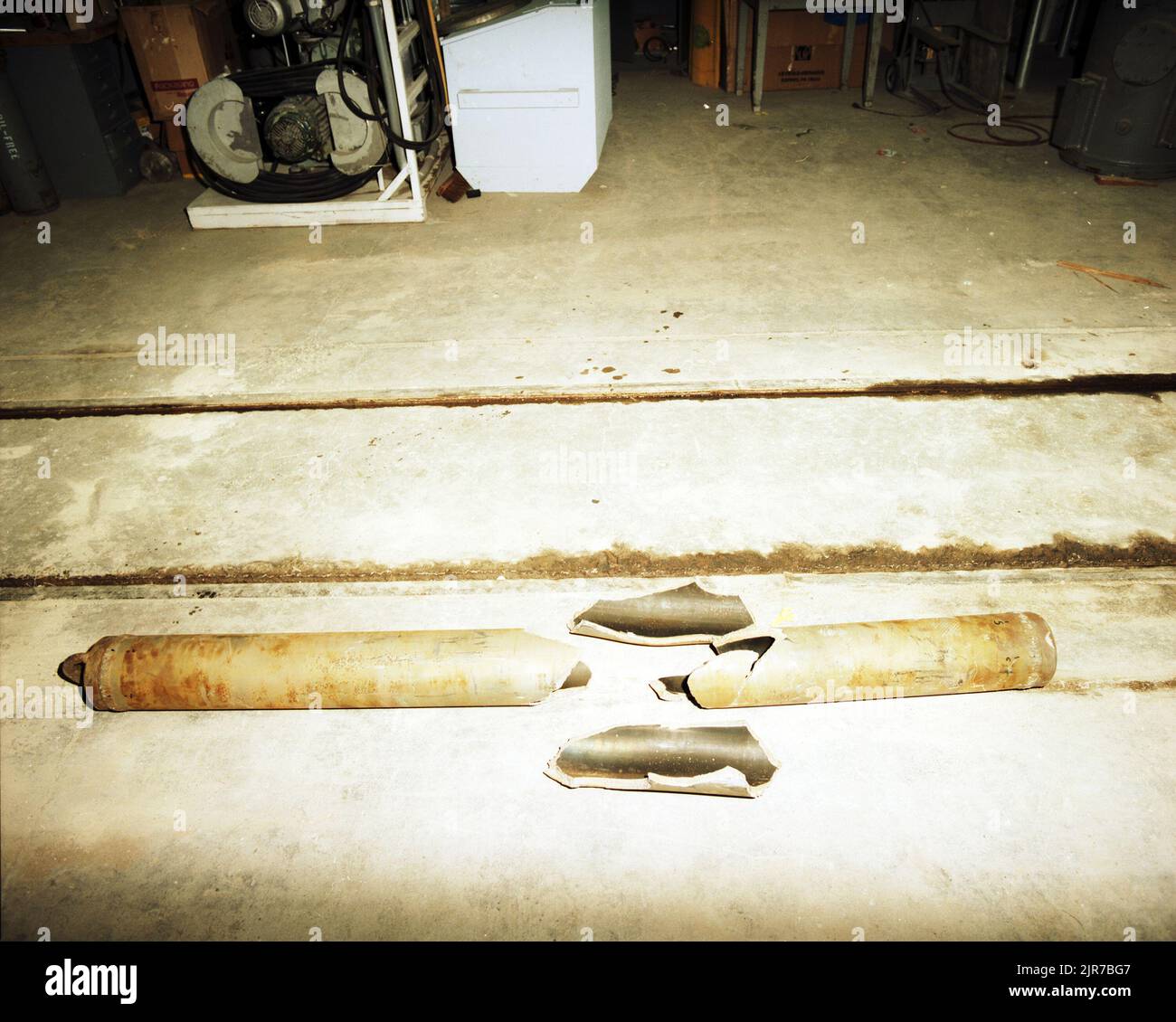 A850325 U12G GAUGE INSTALLATION JOHN D. PATRICK (Project Engineer) FEB 8 85 EG&G/NTS PHOTO LAB Publication Date: 2/8/1985  DAMAGE ASSESSMENTS; DAMAGES; EDGERTON, GERMESHAUSEN & GRIER; EG&G; EQUIPMENT; EQUIPMENT & INSTRUMENTS; EQUIPMENT (SNL); INSTRUMENTS & EQUIPMENT; INSTRUMENTS AND EQUIPMENT; NEVADA; NEVADA TEST SITE; NTS; NUCLEAR ENERGY TECHNOLOGY; NUCLEAR TESTING; PIPES; SHOCK TUBE; SHOCK TUBE SYSTEM; TEST SITES; TUBES; TUBES, VACUUM; UGT; UNDERGROUND; UNDERGROUND TESTING  historical images. 1972 - 2012. Department of Energy. National Nuclear Security Administration. Photographs Related to Stock Photo