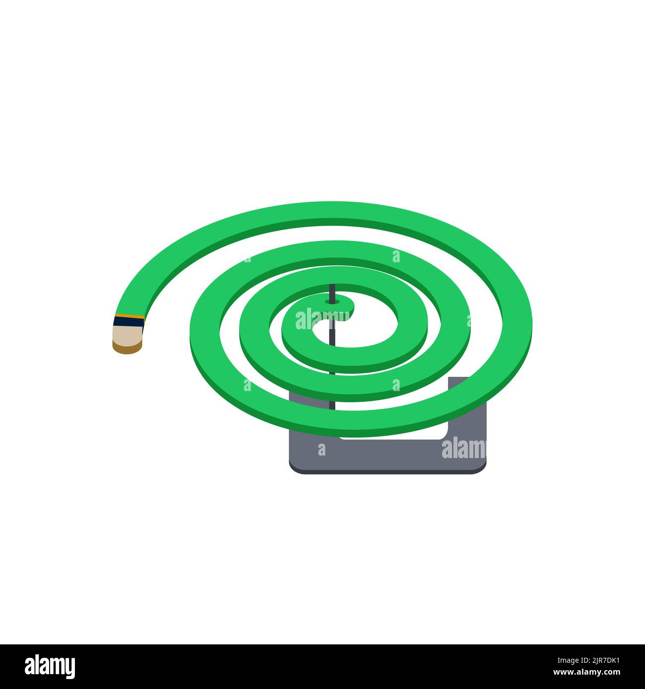 Anti mosquito insect isolated coil. Insecticide isometric repellent control pest Stock Vector