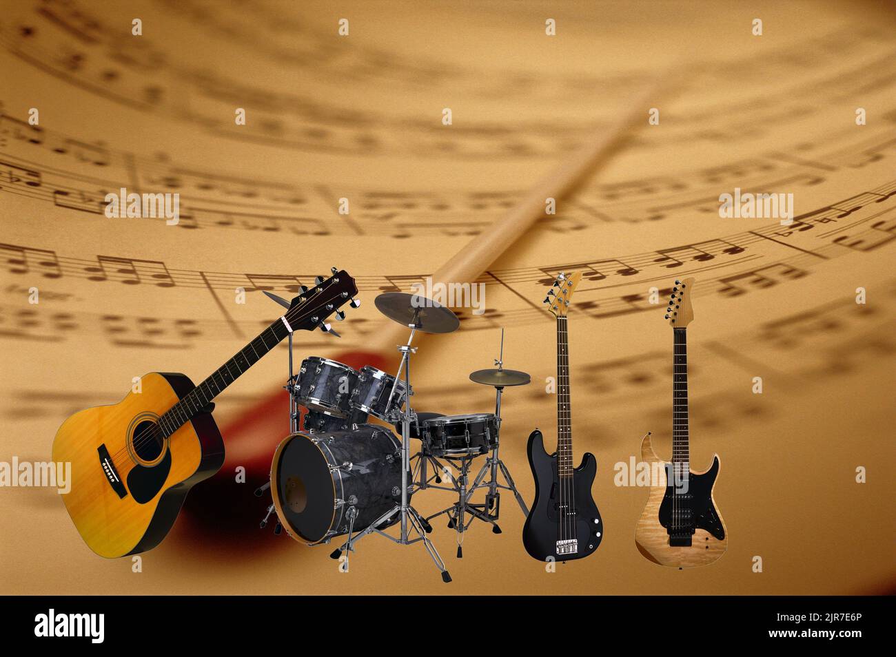 Rock, Music Instruments, Drum,Guitar, Bass Stock Photo - Alamy