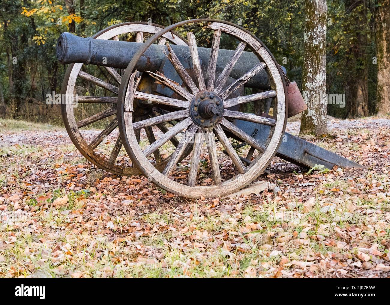 A closeup shot of an American Civil War confederate cannon in Tennessee, United States Stock Photo