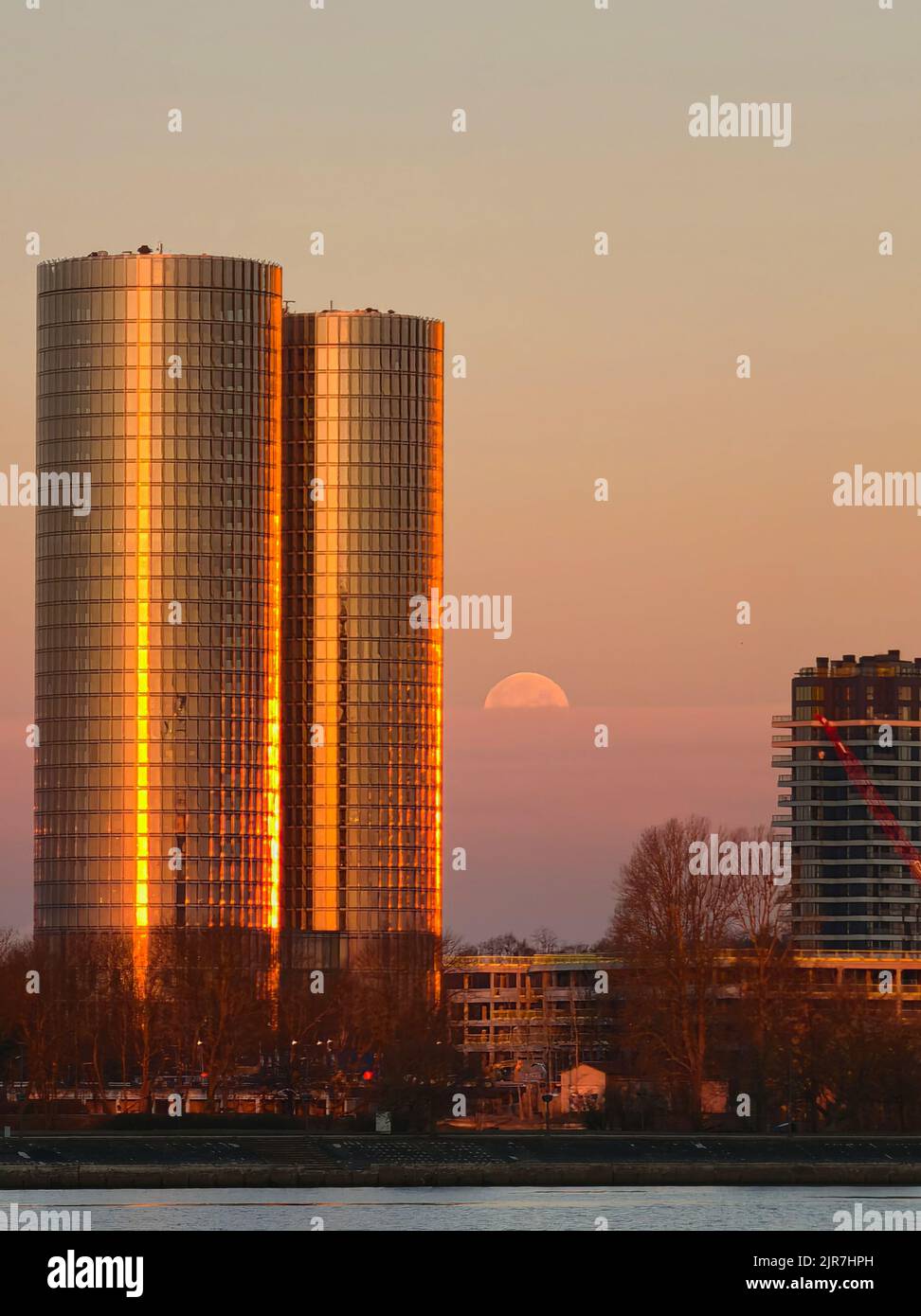 Eclipse Building Riga A vertical shot of a modern building complex in Latvia, Riga, captured ...