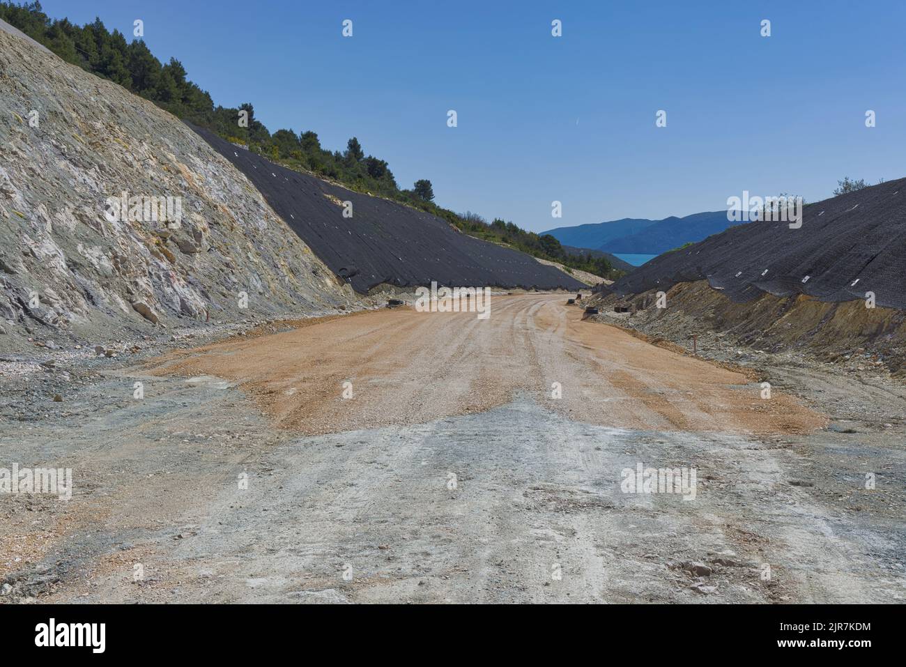 Construction site of an expressway through a rural area Stock Photo Alamy