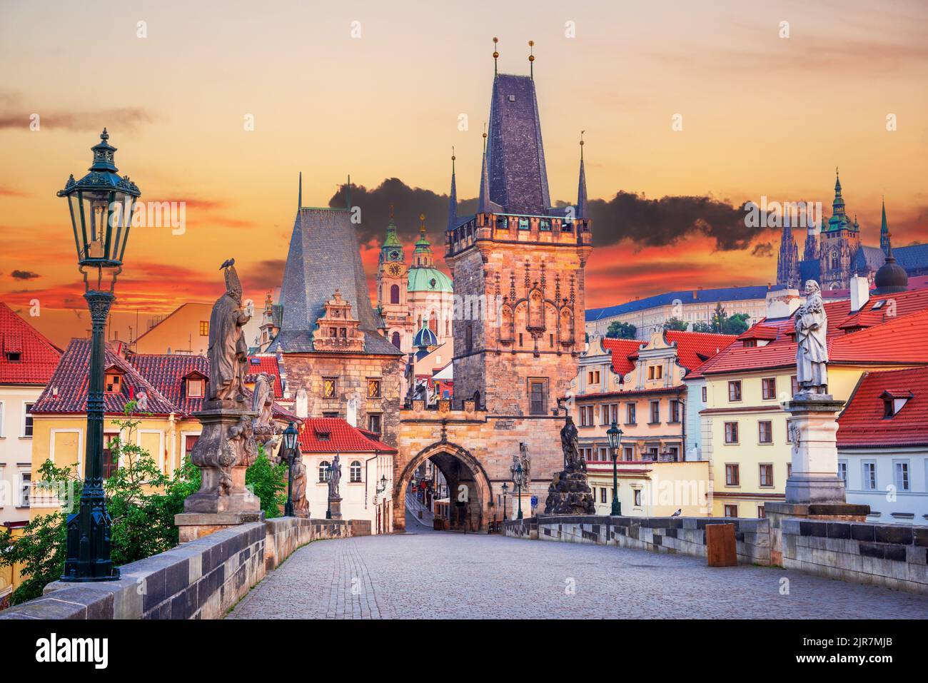 Prague, Czech Republic. Mala Strana is the medieval downtown of Praga, Bohemia medieval kingdom capital. Stock Photo