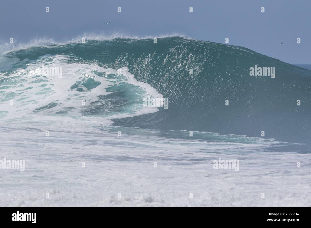 Huge crashing waves at the Wedge, Newport Beach , California Stock Photo