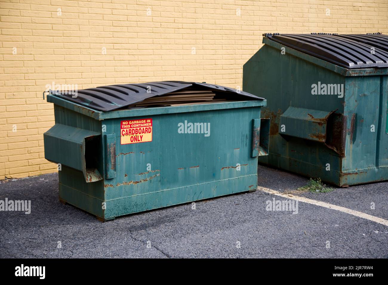 Dumpster containers used for recycling. Stock Photo