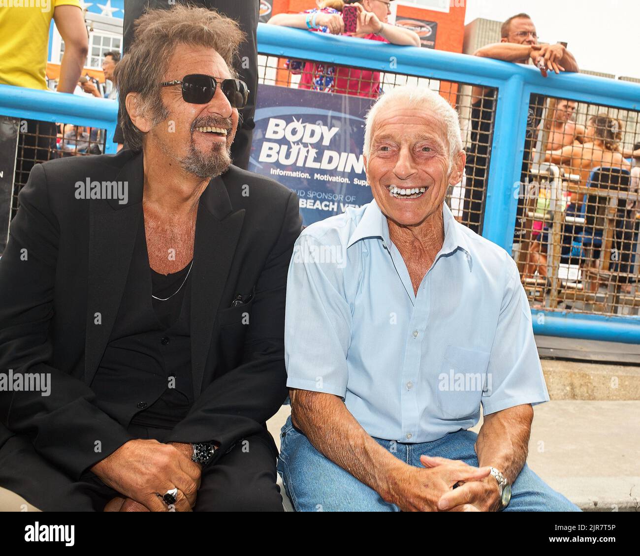 Venice, California, USA. 4th July, 2012. Al Pacino at Muscle Beach Venice California to induct his long time friend and personal fitness trainer Eddie Guiliani into the Muscle Beach Hall Of Fame. (Credit Image: © Ian L. Sitren/ZUMA Press Wire) Stock Photo
