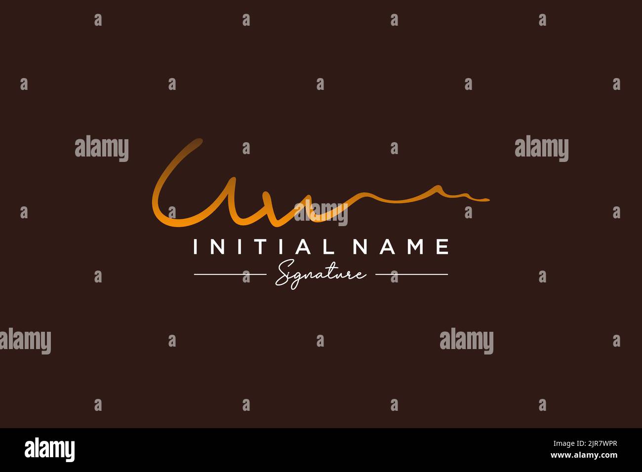 UW signature logo template vector. Hand drawn Calligraphy lettering