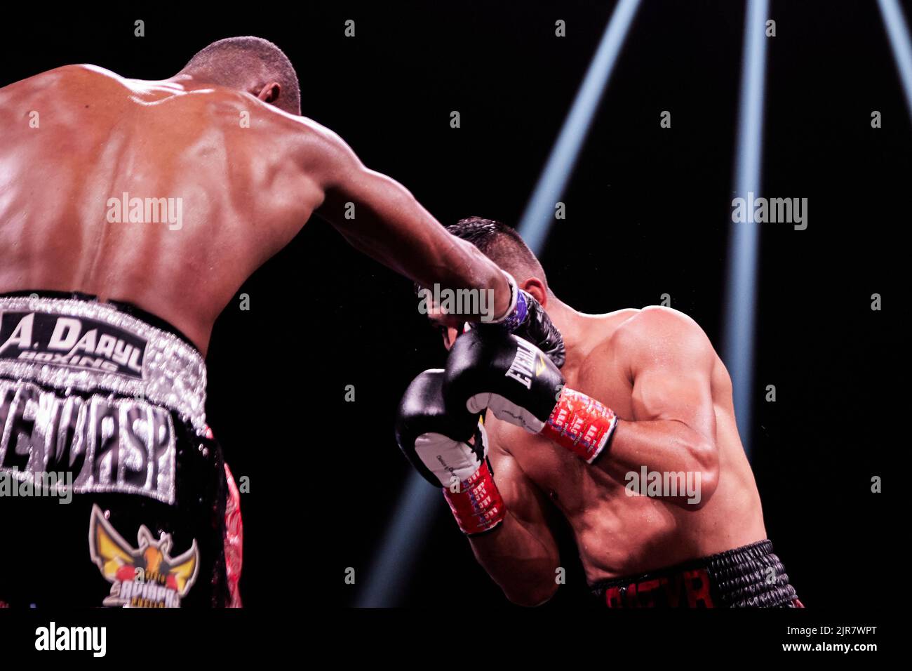 Professional boxer WBA interim superlightweight Alberto Puello defeats